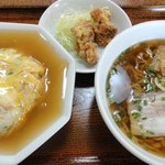 睦 - 天津飯ラーメンセット　唐揚げ２ヶ付 ￥890