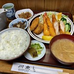 川宗 - ミックスかつ定食(¥1,350)