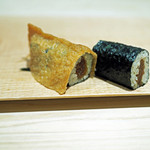 紀尾井町 三谷 - かんぴょう巻き、そしてかんぴょう巻きをお稲荷仕様で...