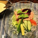 八千代 - 【牛肉懐石】進肴　冷シャブ、繊野菜