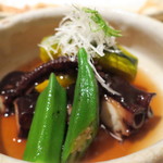 やなぎ澤 - 地蛸の桜煮と栗カボチャの煮物