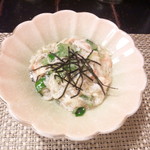 キッチン ウィル - 蒸しズワイガニの蟹味噌和え三葉餡　蟹の旨みと三葉の香りが溢れる逸品です！