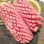 肉の割烹 田村 - 【2017/2】北海道牛厚切りタントロ