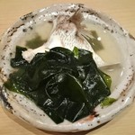 鮨 原正 - 蒸物　鯛の兜の酒蒸し　※渡り蟹の代替料理