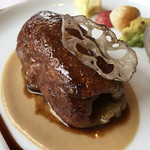 モナリザ - 加賀レンコンで包んだ能登の七面鳥のパテ 茸のピューレ