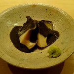 蓮 - 蒸し鮑、肝のソース