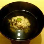 蓮 - 穴子の卵真薯、露生姜、青ゆず