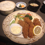 レストラン三澤亭 - 2017.1.26  カキフライ☆ ライスセット  1100円＋300円