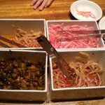 イップウドウ　タオ - 無料ﾄｯﾋﾟﾝｸﾞの紅ｼｮｳｶﾞ、辛子高菜、ｺﾞﾏﾗｰ油和えもやし、粒ﾆﾝﾆｸ。