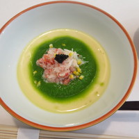 御料理 ひさまつ - 菜の花とカニの蒸し物