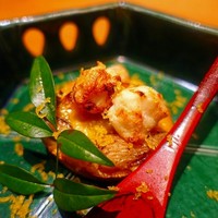 くずし 之助 - 浜名湖産牡蠣とフグ白子の西京柚子釜焼き