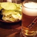 Hakurita baiham bee - お通しのキャベチと生ＢＥＥＲ