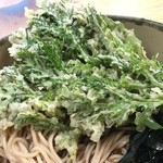名代 箱根そば - Mar,2017　春菊（現金で110円）、香りも食感もよかった