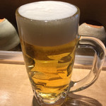 Tsukiji De Dondon - 生ビールセット¥700の生ビール