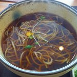 Soba Dining 蕎花 - 月見そば（温）一かけの柚子が良い香り