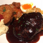 窯焼きステーキ 福田 - 和牛ハンバーグと海老・下仁田ネギのカツレツセット　1800円