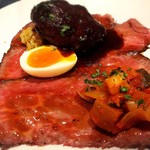 窯焼きステーキ 福田 - 神戸牛ローストビーフと和牛ハンバーグセット　2800円