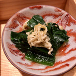 きなり - 豆皿いろいろおつまみ盛り 九種から、ほうれん草のお浸し。