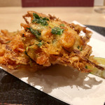 きなり - 蒸しもの：桜エビのかき揚げ。普通サイズが２つ。