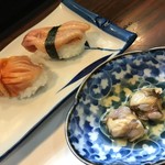 美よし野寿司 - 赤貝握り＆キモ