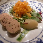 ル・ジャルダン・デ・サヴール - フレッシュ鴨のフォアグラの冷製、いちぢくのコンポートとキャロットラッペ添え