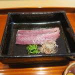 いち太 - 29年3月　壱岐メジマグロ炙り　芥子醤油で