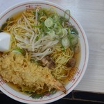 うどんのいなや - 中華そば+えび天、ねぎ