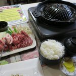 じんぎすかん あんべ - ラム肩ロース定食　ご飯大盛り（￥1.580）