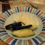 来会楽 - 香の物：べったら、茄子浅漬