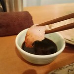 岸本食堂 - 地場産の穴子(醤油つけてしまった)