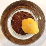 ラ・リューン - メニューB 1575円 の牛蒡パウダーのさつまいも添え