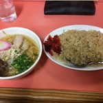 上海軒 - 焼き飯セット/ラーメン塩/焼きめし中（800円）