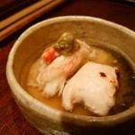 神楽坂 石かわ - 河豚の白子とずわい蟹