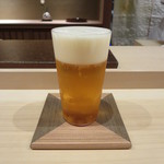 寿司つばさ - 生ビールの小を