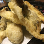 食楽処 あ - 牡蠣の天ぷら   舞茸の天ぷら