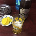 南陽軒 - 瓶ビールとおしんこ