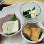 トーフカフェおおはたや - 小鉢三種