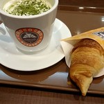 サンマルクカフェ - クリーミー抹茶ラテ440円＆はちみつミルクチョコクロ180円(2017/03)