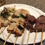 串鳥 - ささみわさび、三元豚精肉、牛タン串