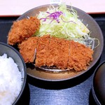 松のや - ロースとチキンももカツミックス盛り。¥650。