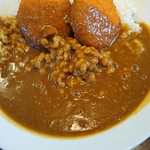 CoCo壱番屋 - クリームコロッケカレー、400グラム、2辛、納豆トッピング。