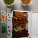 大黒屋 - 海苔カラ弁当＋伊藤園＋ハナマルキ