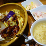 中華料理 ハマムラ - 回鍋肉丼セット　￥1,058
