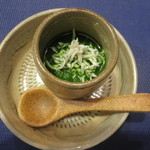 裕の輪 - 無農薬ケールとしらすの冷製茶碗蒸し