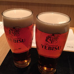 ナミダ - 生ビールは琥珀エビス、600円。