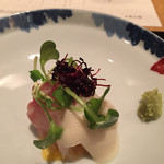 ナミダ - ニ品目、真鯛 昆布締め。