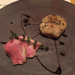 ナミダ - 五品目、ひじきの焼きリゾットと鴨肉。以上五品で3500円でした。