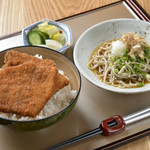 Kuzushi Kappou Bonta - 福井ポークのソースかつ丼と福そばのおろし蕎麦セット