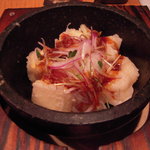 魚民 - 豆富・モチ石焼き