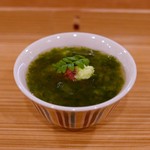 宮川町　水簾 - 蛤粥。旬のあおさ海苔がタップリ
